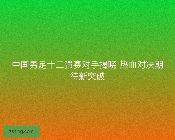 中国男足十二强赛对手揭晓 热血对决期待新突破